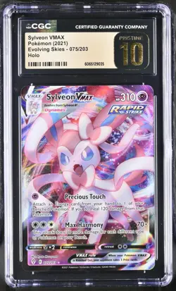 Pokemon Sylveon VMAX 075/203 Ultra Rare Evolving Skies - CGC 10 PRISTINE - Image 1