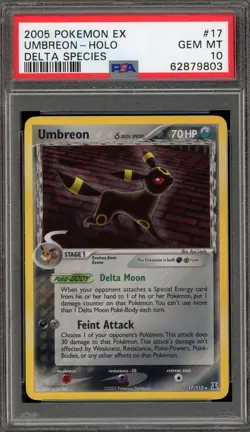 Pokemon Umbreon EX Delta Species Holo Rare #17 PSA 10 Gem Mint - Image 1