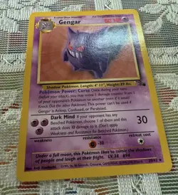 *Australian Print* Pokemon TCG: 1999-2000 Red Logo Fossil Rare Gengar. MP. - Image 3