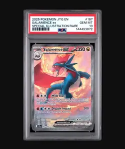 2025 POKEMON JTG EN-JOURNEY TOGETHER #187 SALAMENCE EX PSA 10 - Image 1