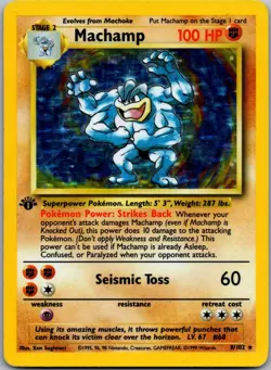 Machamp 8/102 Holo Holo Rare Deck Exclusives Pokemon Heavily Played - Image 1