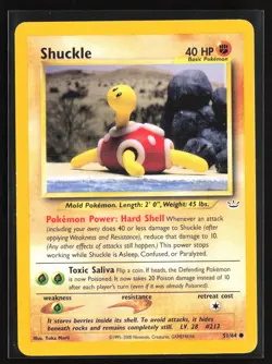 Pokemon TCG - Shuckle Unlimited Common Neo Revelation 51/64 LP - Image 1