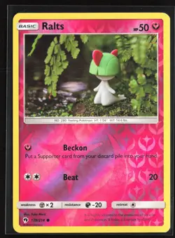Pokemon TCG - Ralts Reverse Holo Common SM - Lost Thunder 139/214 NM - Image 1