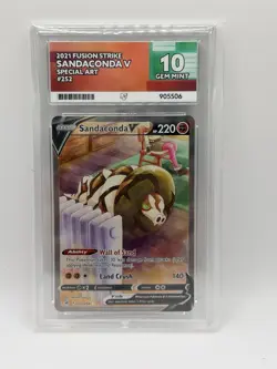 Pokemon Sandaconda V 252/264 Fusion Strike Ace 10 Gem Mint - Image 1
