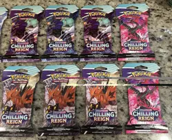Pokemon Sword & Shield Chilling Reign Booster Pack Lot Of 12 - Image 3