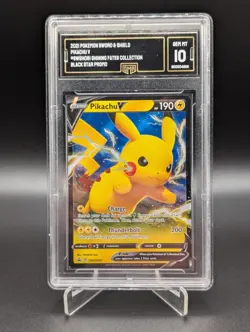 Pikachu V SWSH 061 GMA GEM MINT 10. Pokemon SW&SH Black Star Promos - Image 1