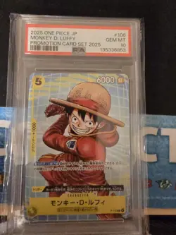 PSA 10 Japanese One Piece Monkey D. Luffy P-106 2025 Promo - Image 1