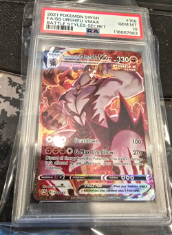 2021 Pokemon SWSH Single Strike Urshifu VMAX Secret Rare #168/163 PSA 10 - Image 1