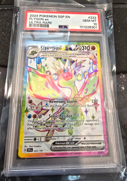 FLYGON ex 2024 POKEMON 222/191 ULTRA RARE Surging Sparks PSA 10 Gem Mint - Image 1