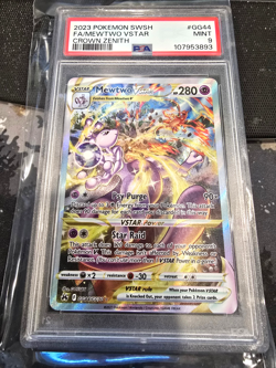 PSA 9 2023 POKEMON SWORD AND SHIELD CROWN ZENITH GG44 FULL ART/MEWTWO VSTAR - Image 1