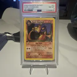 [PSA 8] 2000 Pokemon Rocket 21 Dark Charizard- 1st Edition Near Mint-Mint - Image 1