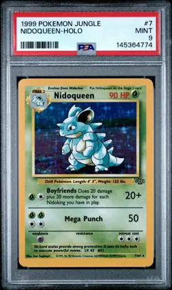 1999 Pokemon Jungle Nidoqueen 7 Holo FRESHLY GRADED PSA 9 MINT - Image 1