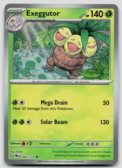 Exeggutor 002/131 Prismatic Evolutions Master Ball Pokemon NM - Image 1