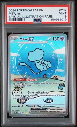 2024 POKEMON MEW EX 232/091 SPECIAL ILLUSTRATION RARE BUBBLE MEW PSA 9 - Image 1