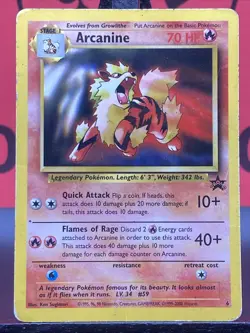 Arcanine 6 Black Star Promo WOTC Pokemon TCG Regular 1999 MP - Image 3