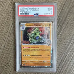 Pokemon TCG Team Rocket's Tyranitar Prerelease Holo 096/182 PSA 9 English - Image 3
