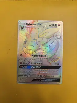 Sylveon GX Full Art Ultra Rare Holo 158/145 SM Guardians Rising Pokemon TCG - Image 1
