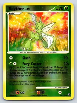 Scyther 46/100 Uncommon Majestic Dawn Pokemon Reverse Holo Moderately Played - Image 1