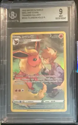 2022 Pokemon - Flareon TG01/TG30 - Brilliant Stars Trainer Gallery Holo - BGS 9 - Image 1