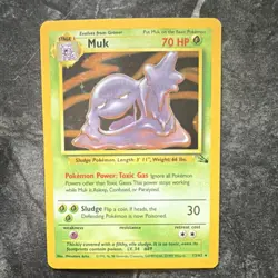 Pokemon Muk 13/62 Fossil Holo Rare Stage 1 70 HP Regular WOTC 1999 - Image 1