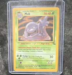 Pokemon Muk 13/62 Fossil Holo Rare Stage 1 70 HP Regular WOTC 1999 - Image 2