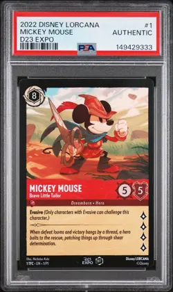 Disney Lorcana D23 Expo 2022 Mickey Mouse Brave Little Tailor PSA Authentic Pop8 - Image 1