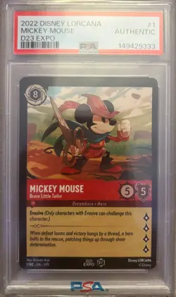 Disney Lorcana D23 Expo 2022 Mickey Mouse Brave Little Tailor PSA Authentic Pop8 - Image 4