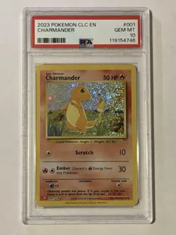 Pokemon TCG Charmander 001/034 PSA 10 Trading Card Game Classic Holo 2023 - Image 1