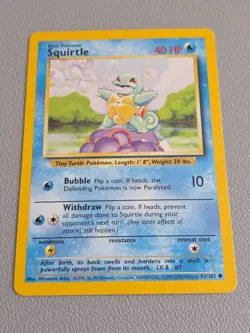 SQUIRTLE - 63/102 - Base Set - 4th Print - 1999-2000 - Pokemon Card - LP - Image 1