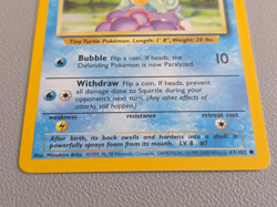 SQUIRTLE - 63/102 - Base Set - 4th Print - 1999-2000 - Pokemon Card - LP - Image 3