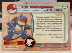 Nidoqueen #31 Topps TV Animation Edition Pokemon Card Blue Logo - Image 2