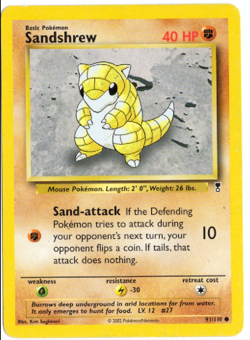 Sandshrew 91/110 Legendary Collection Pokemon Card - Image 1