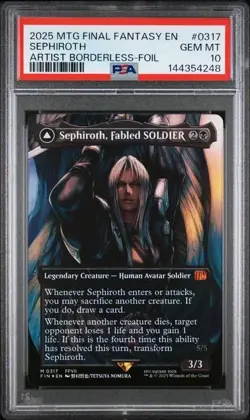 Sephiroth Fabled Soldier 0317 - Borderless Foil - PSA 10 - Image 1