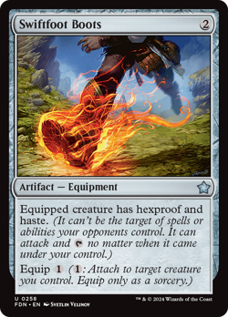 x1 Swiftfoot Boots FDN Foundations MTG 258 UNCOMMON M/NM 1x - Image 1