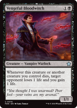 x1 Vengeful Bloodwitch FDN Foundations MTG 76 UNCOMMON M/NM 1x - Image 1