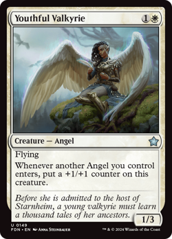x4 Youthful Valkyrie FDN Foundations MTG 149 UNCOMMON M/NM 4x - Image 1