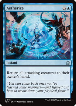 x4 Aetherize FDN Foundations MTG 151 UNCOMMON M/NM 4x - Image 1