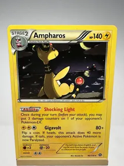 Ampharos 40/114 Holo Rare Steam Siege Pokemon Lightly Played - Image 1
