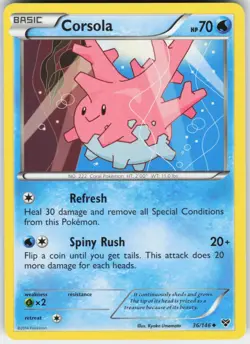 Corsola 36/146 Uncommon XY Pokemon Lightly Played - Image 1