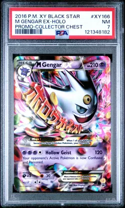 2016 Pokemon Mega Gengar EX XY166 Black Star Promo Holo PSA 7 - Image 1
