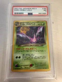 Pokemon TCG Japanese 2001 Neo 4 Dark Crobat PSA 7 - Image 1