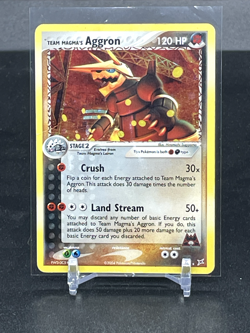 Pokemon Team Magma's Aggron HOLO #7 Team Magma vs Team Aqua DMG Sm Crease - Image 1