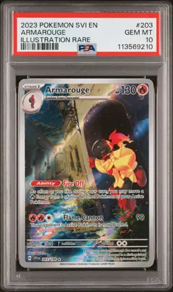 2023 POKEMON SVI EN-SCARLET & VIOLET ILLUSTRATION RARE #203 ARMAROUGE PSA 10 - Image 1