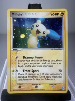 Pokemon TCG Minun 6/12 EX Trainer Deck Kit Holo SWIRL LP - Image 1