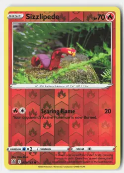 Sizzlipede 029/163 Common Battle Styles Pokemon Reverse Holo NM Yuka Morii - Image 1