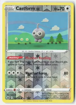 Castform 121/198 Common Chilling Reign Pokemon Reverse Holo Near Mint Asako Ito - Image 1