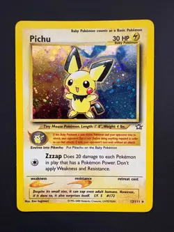 Pichu 12/111 Pokemon Neo Genesis Unlimited Holo Rare Lightly Played 2000 - Image 1