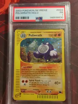 Pokemon Skyridge Poliwrath Holo Rare H24/H32 PSA 1 2003 English - Image 1
