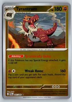 Tyrantrum 045/088 Holo Rare Perfect Order Pokemon Reverse Holo Near Mint - Image 1