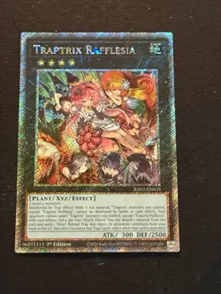 Yu-Gi-Oh! TCG Traptrix Rafflesia RA02-EN034 Platinum Secret Rare - NM - 1st Ed. - Image 1
